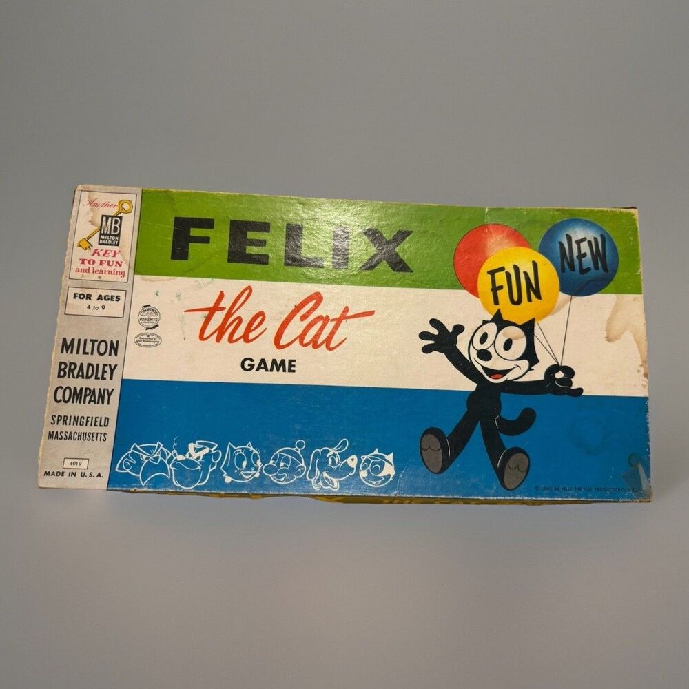 Vintage 1960 Felix the Cat Game Complete Milton Bradley Board Game No. 4019